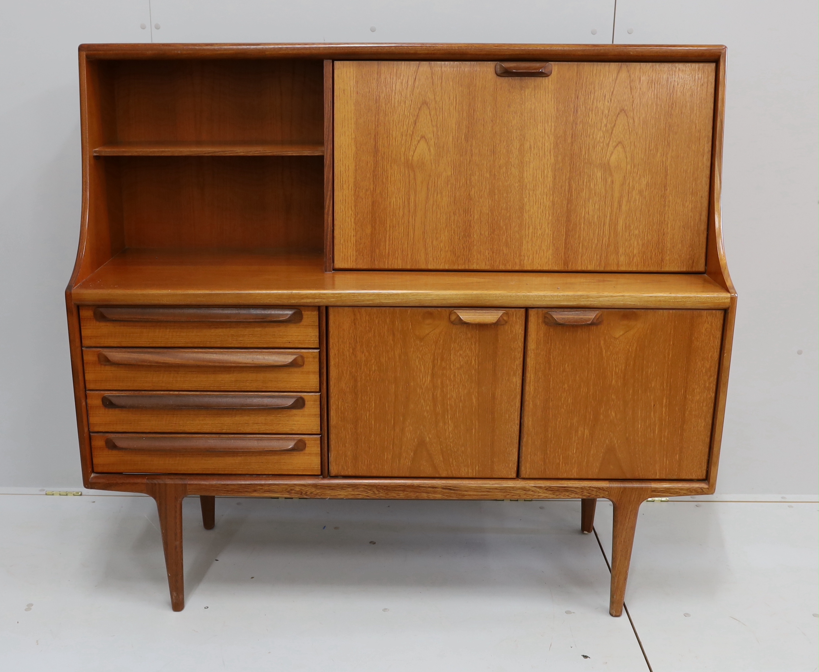 John Herbert for Younger Furniture - A teak high sideboard, width 145cm, depth 46cm, height 130cm